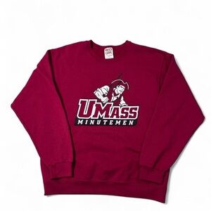 Vintage Red Oak 90s Umass Minutemen crewneck sweatshirt maroon L mens